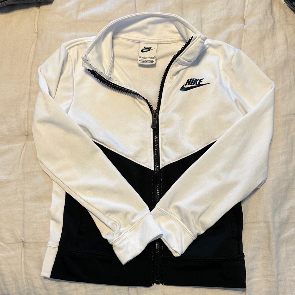 Nike Kids Black and White Bomber Jacket
